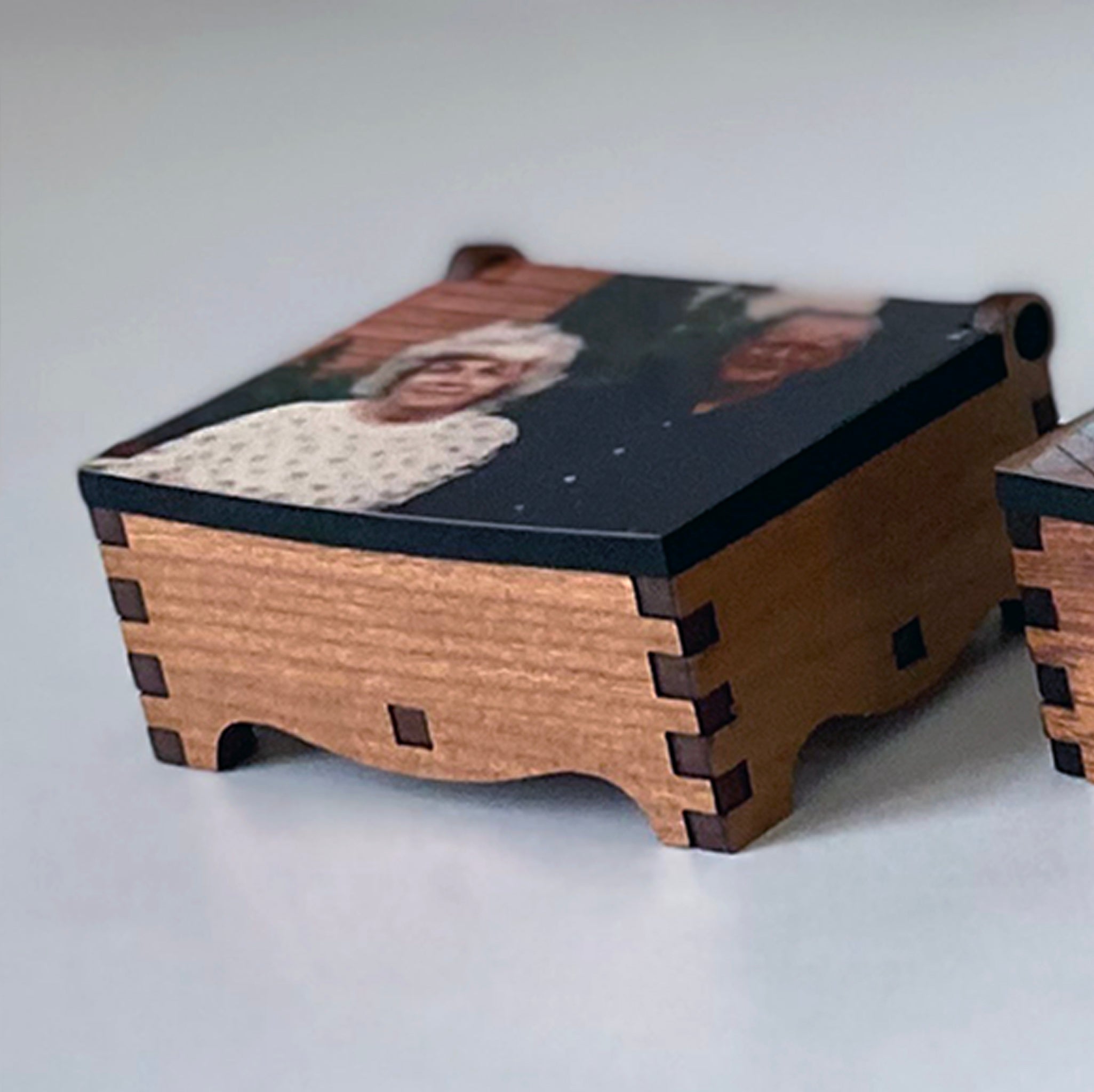 Tiny Custom Keepsake Photo Gift Box- Small 2 Handmade Wood Treasure C -  Larissa Made This