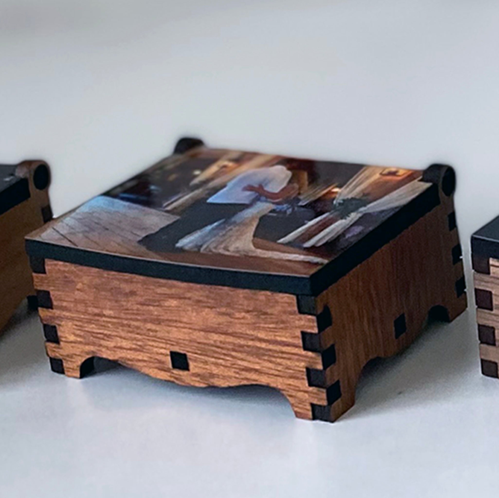 Tiny Custom Keepsake Photo Gift Box- Small 2 Handmade Wood Treasure C -  Larissa Made This