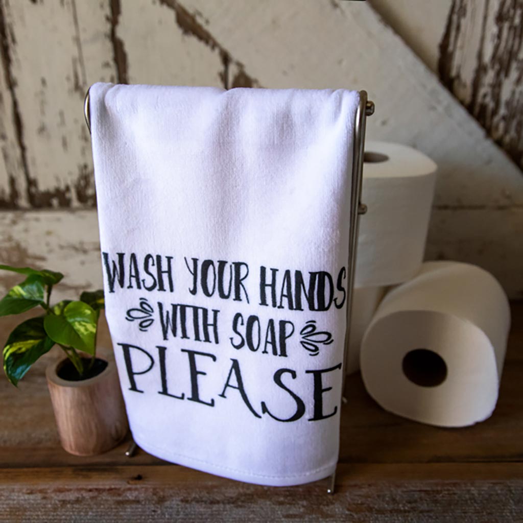 Wash Your Hands With Soap Please Bathroom Hand Towel