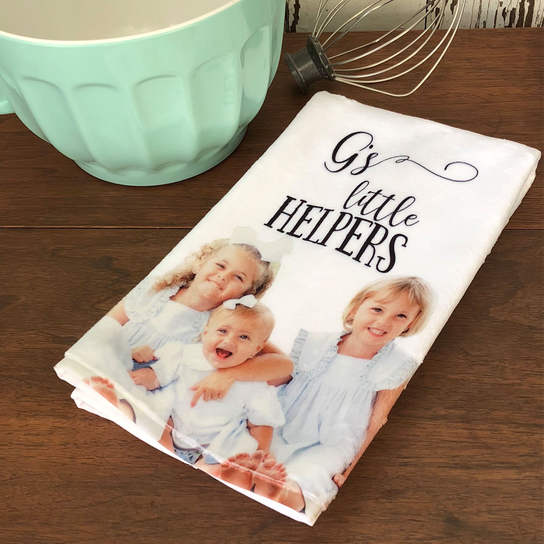 Mama's Little Helpers- Cute Personalized Kitchen Towel- Customized Pho -  Larissa Made This
